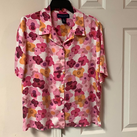 VINTAGE SILK PRESTON & YORK BLOUSE - Picture 2 of 5